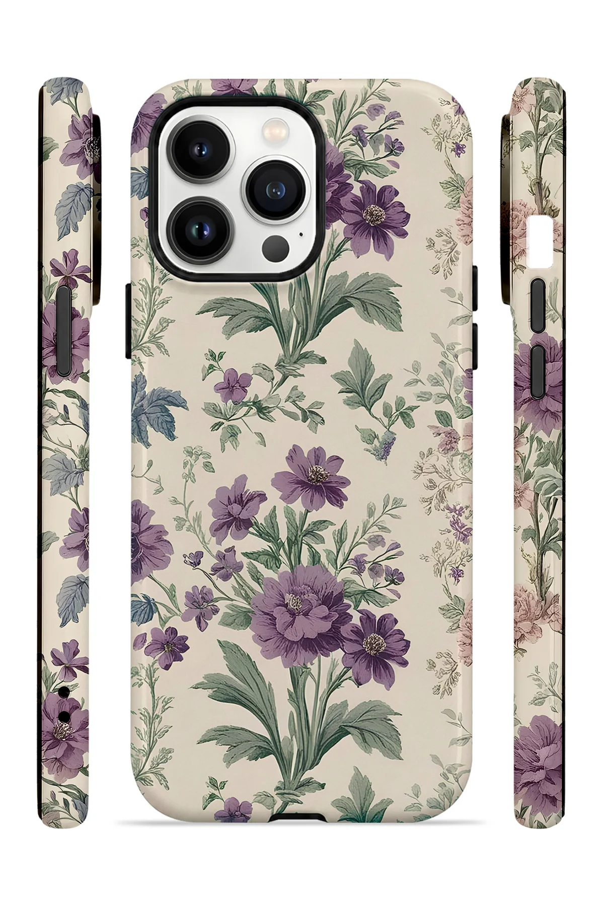 iPhone 14 Pro Vorian Çift Katmanlı Lavanta Botanik Kılıf - Görsel 3