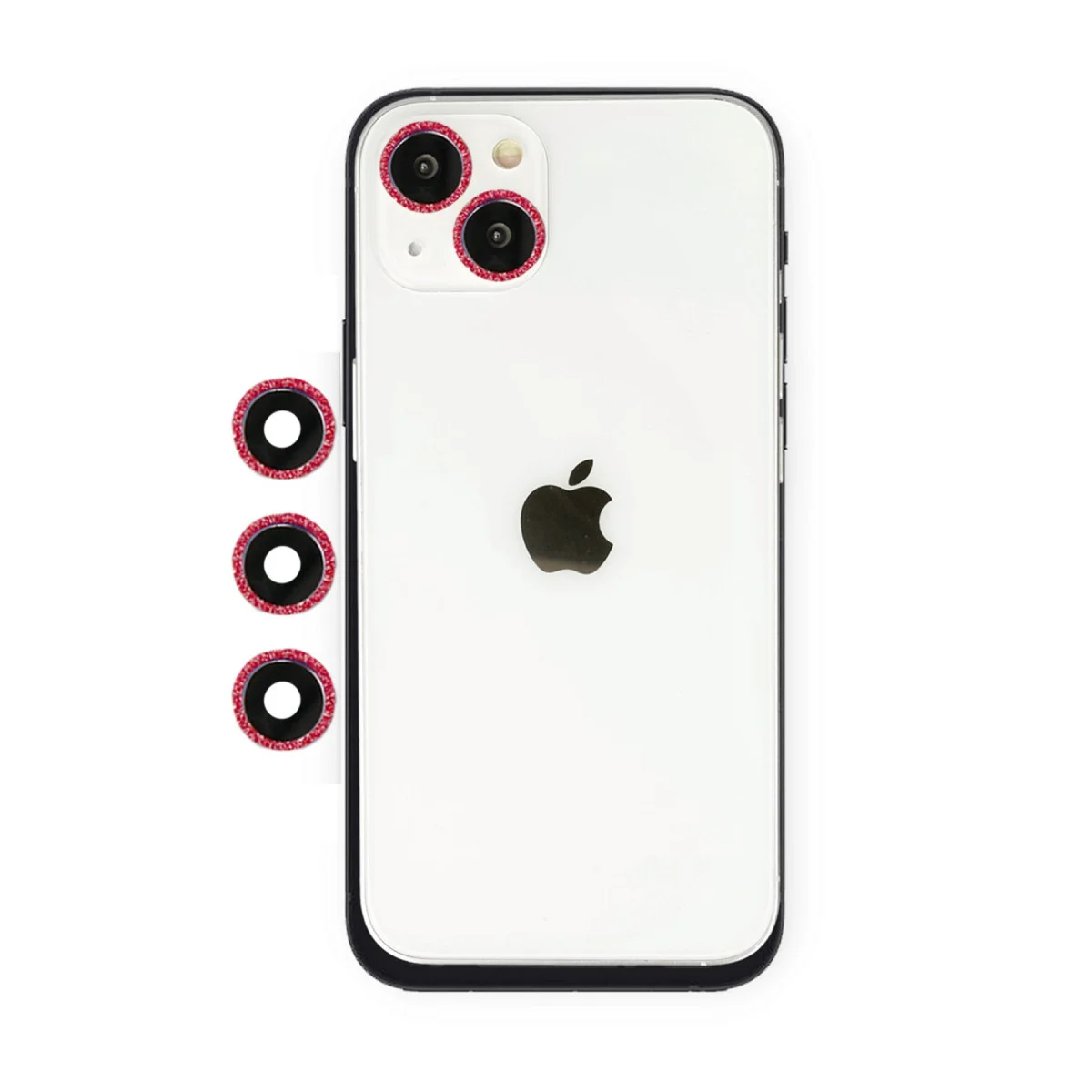 iPhone 14 Shine Kamera Lens Kırmızı - Estetik Kamera Koruma Kalkanı ve Şok Emici Kalkan