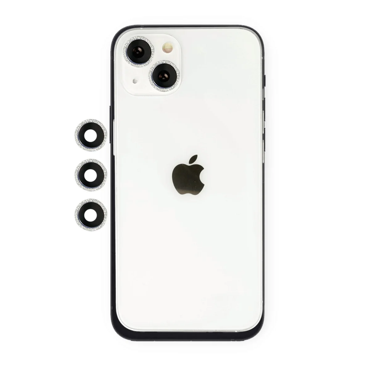 iPhone 14 Shine Kamera Lens Kılıfı Gümüş - Optik Kalite ve Şık Tasarım