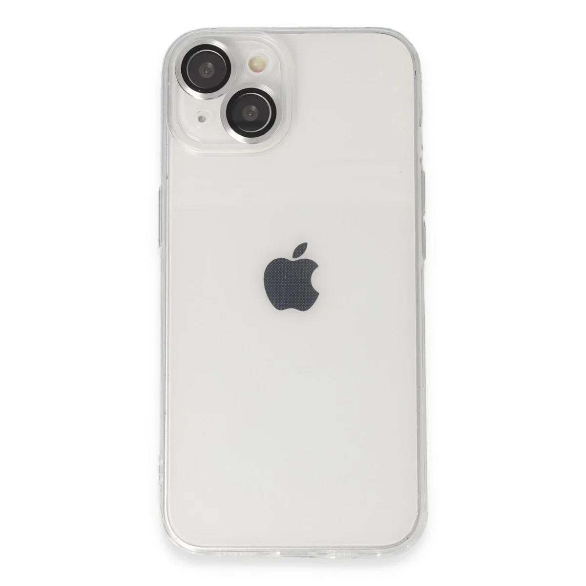 iPhone 14 Silikon Kılıf Gümüş - Luko Lens ile Premium Koruma