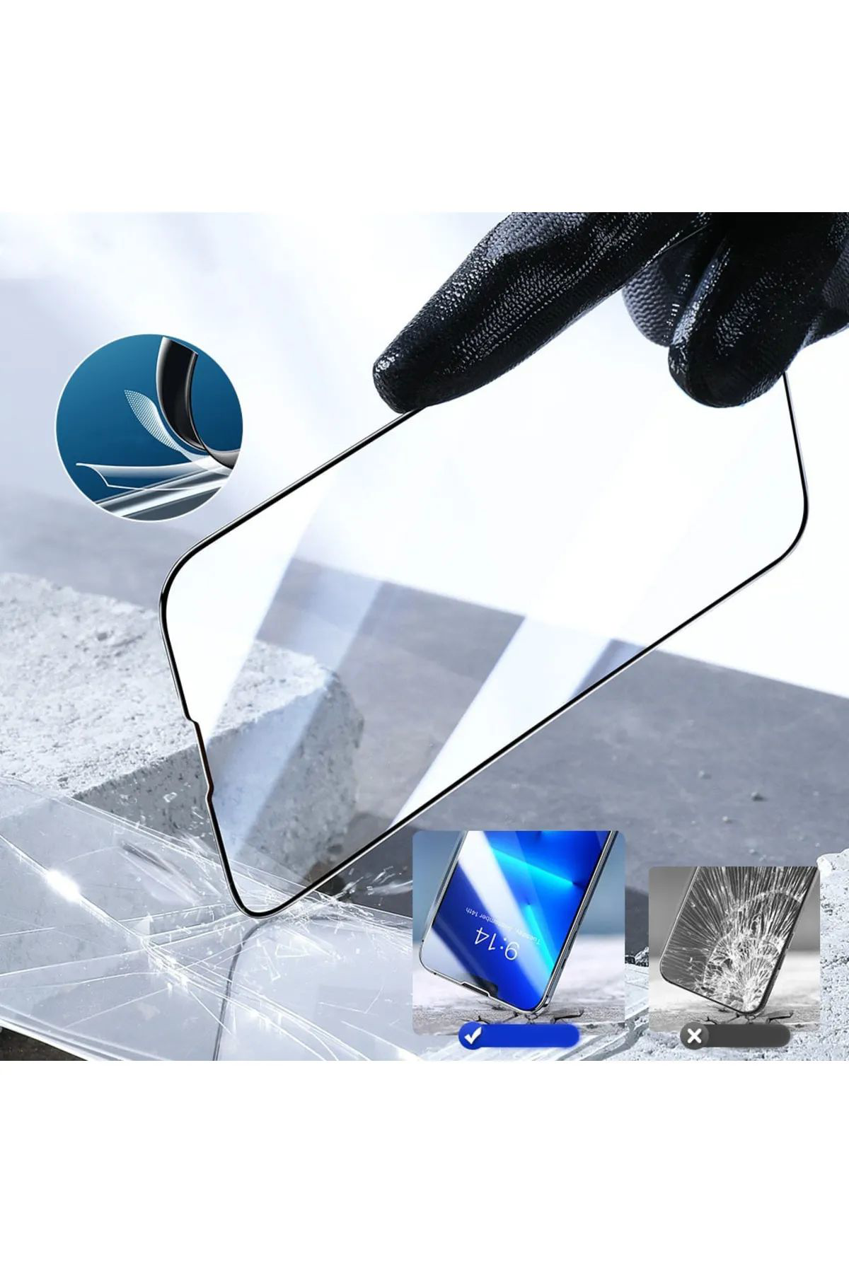 Just Cheap Store İphone 14 Uyumlu 9D Tam Kaplayan Parmak İzi Birakmayan Ekran Koru