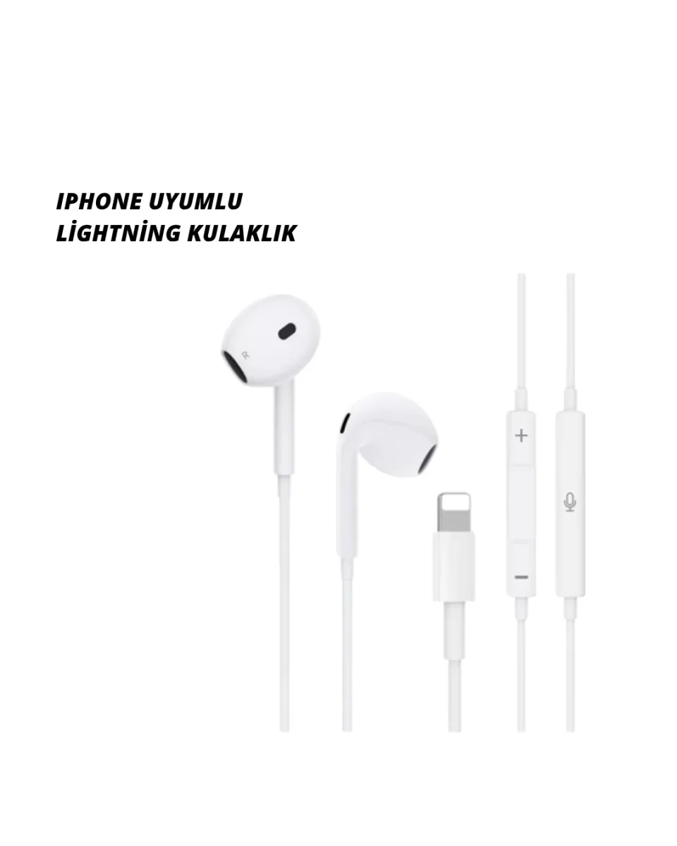 iPhone 14 ve altındaki modellerle uyumlu Kablolu kulaklık - Lisinya