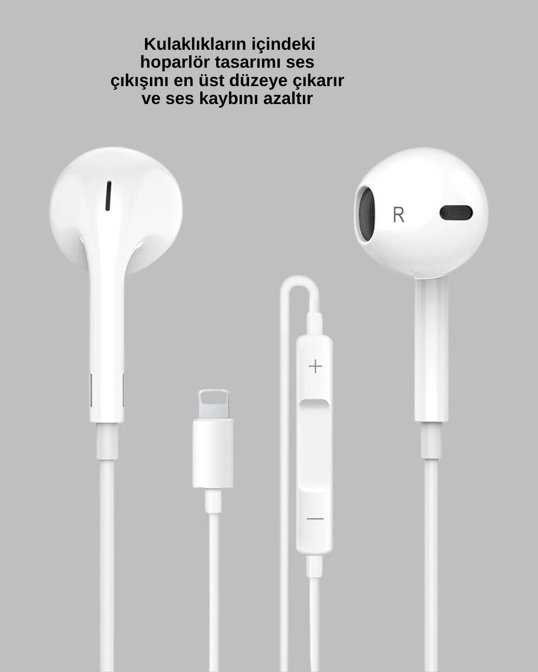 iPhone 14 ve altındaki modellerle uyumlu Kablolu kulaklık