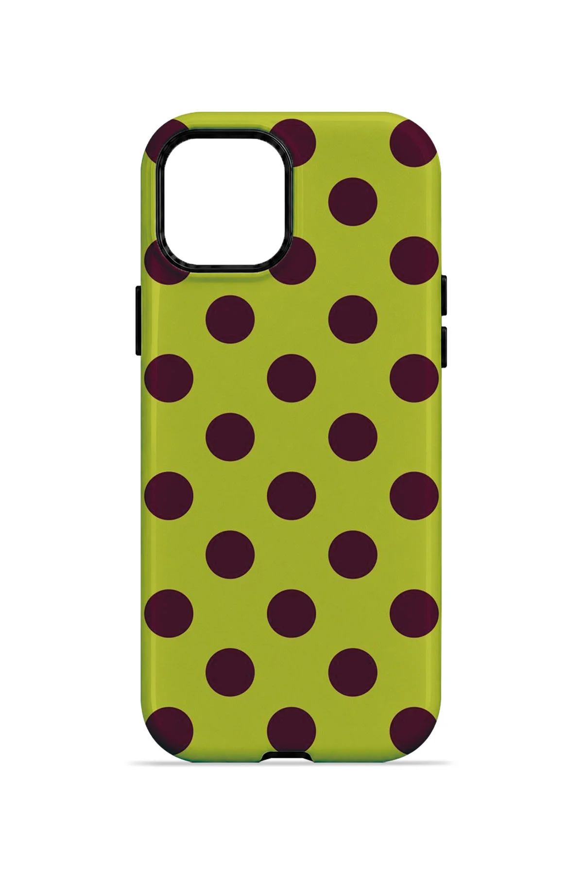 iPhone 14 Vorian Çift Katmanlı Limon Mürdüm Puantiye Kılıf iPhone 14 Vorian Çift Katmanlı Limon Mürdüm Puantiye Kılıf - Görsel 4