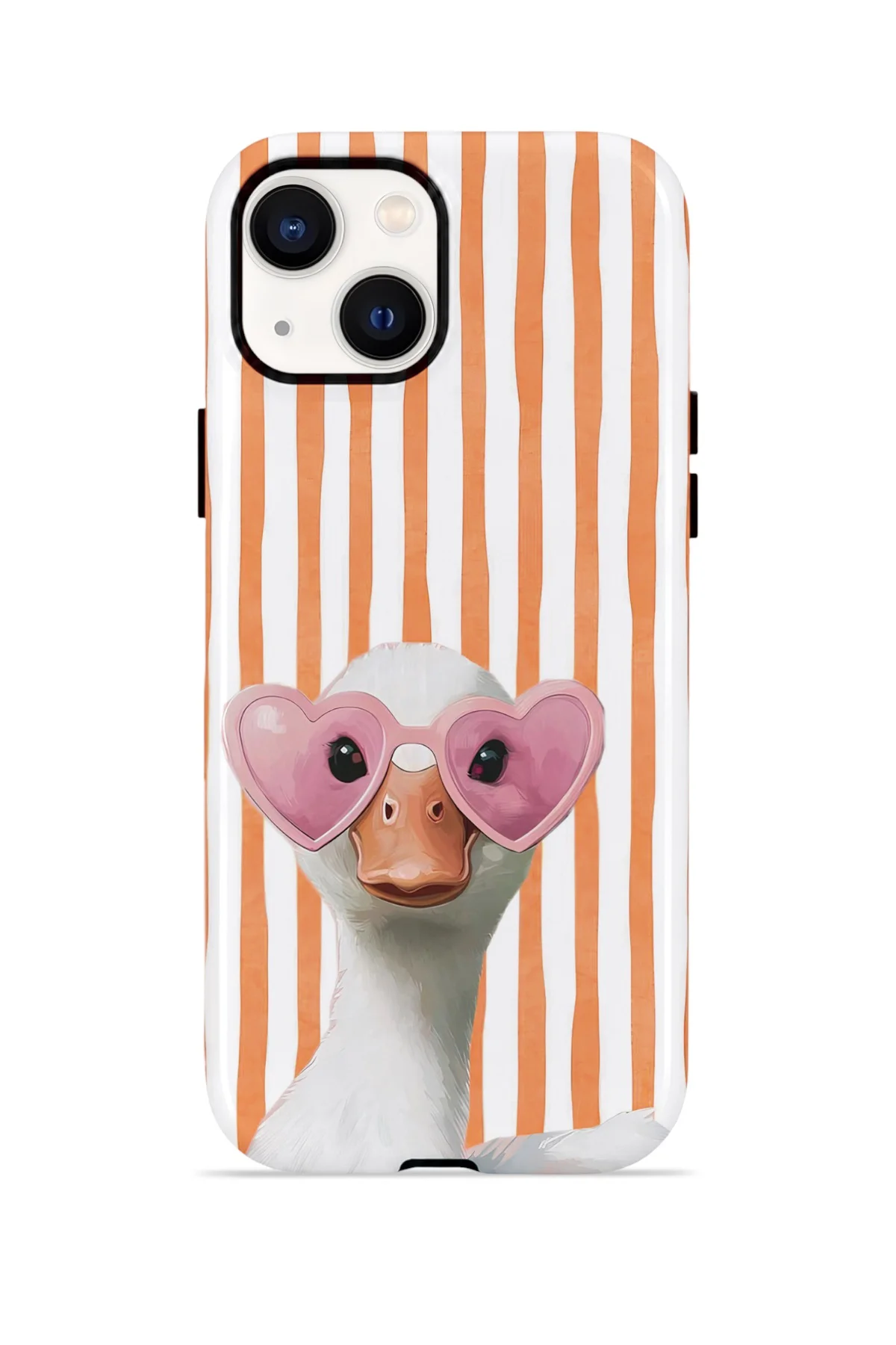 iPhone 14 Vorian Çift Katmanlı MagSafe Kılıf Heart Glasses Goose
