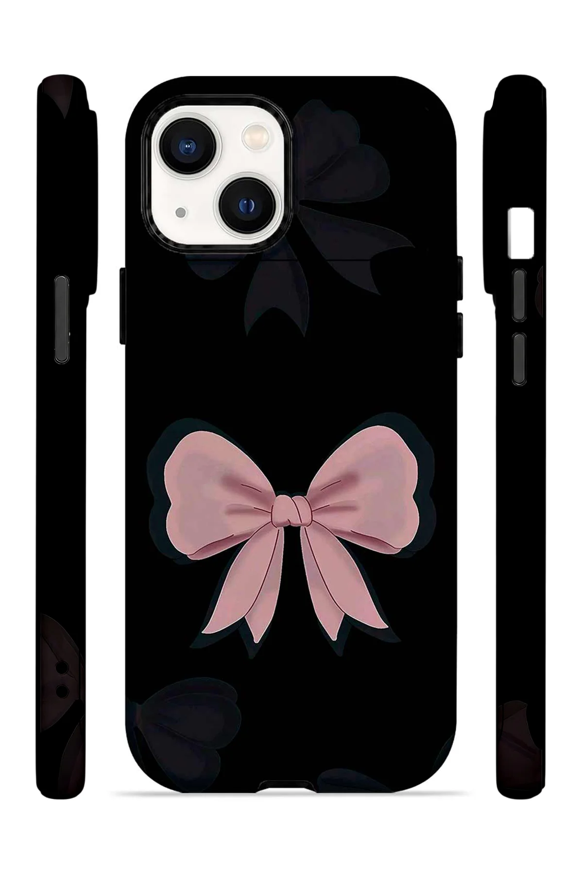 iPhone 14 Vorian Çift Katmanlı Midnight Pink Bow Kılıf - Görsel 3