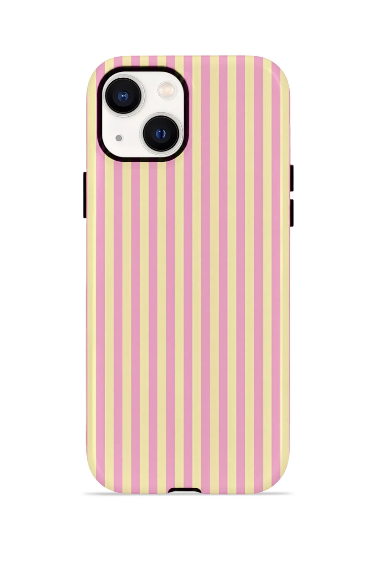 iPhone 14 Vorian Çift Katmanlı MagSafe Kılıf Lemon Candy Pinstripe