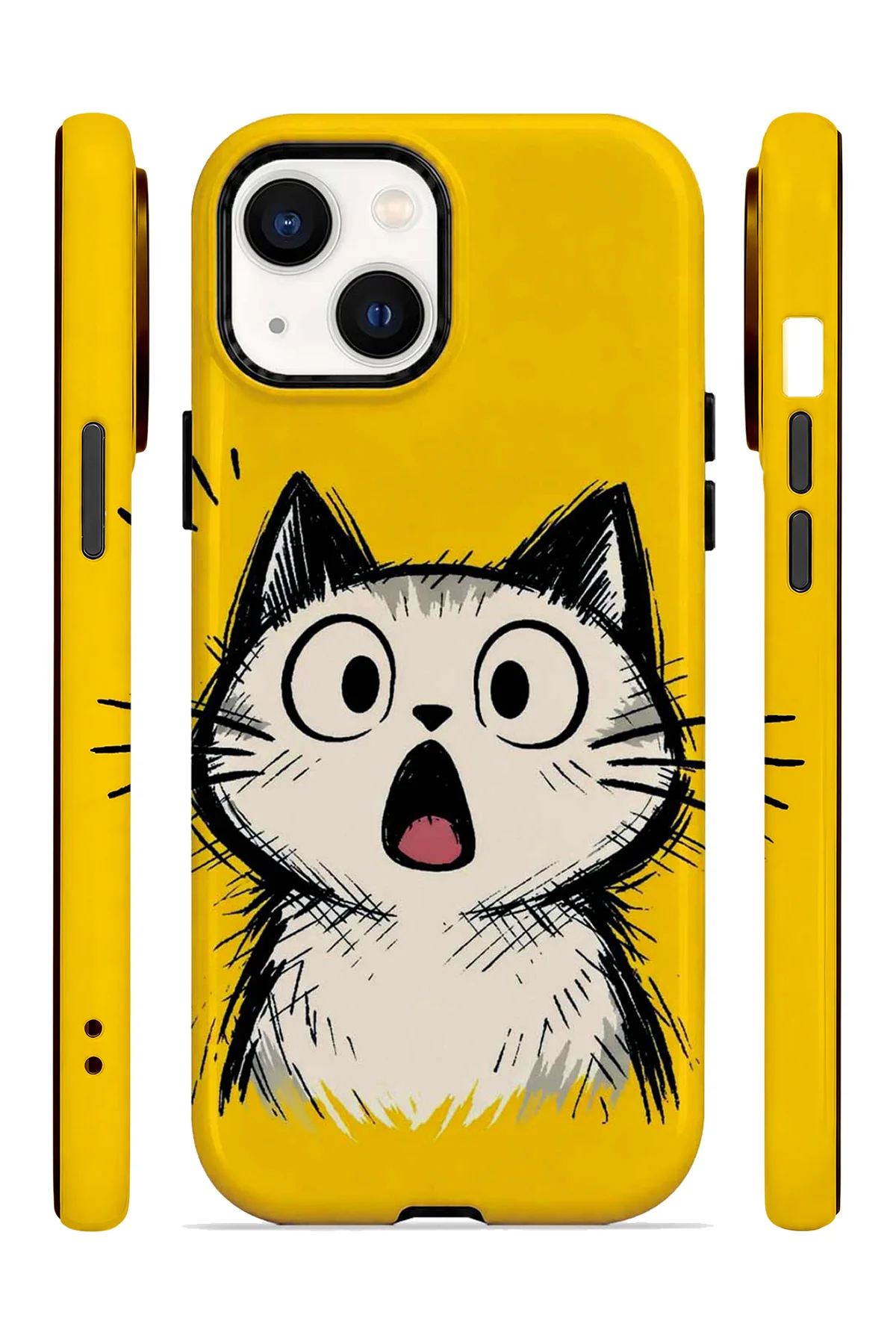 iPhone 14 Vorian Çift Katmanlı Şaşkın Kedili Kılıf iPhone 14 Vorian Çift Katmanlı Şaşkın Kedili Kılıf - Görsel 3