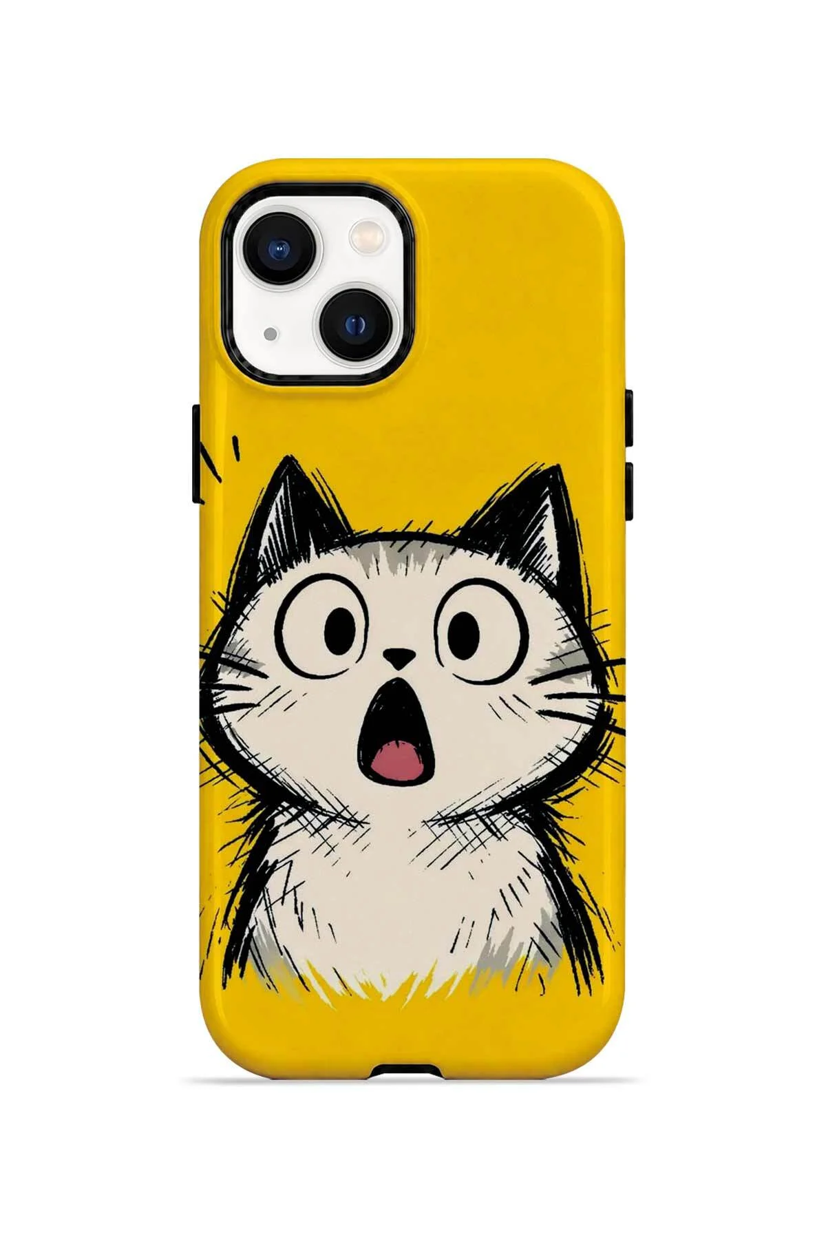 iPhone 14 Vorian Çift Katmanlı Şaşkın Kedili Kılıf iPhone 14 Vorian Çift Katmanlı Şaşkın Kedili Kılıf