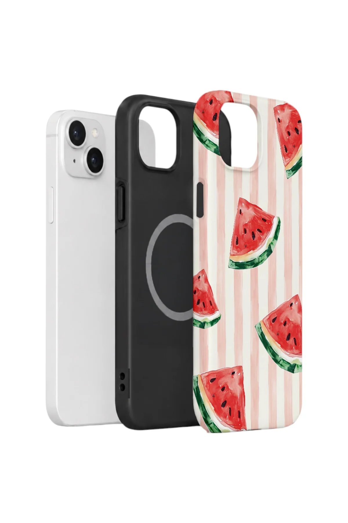 iPhone 14 Vorian Yough Magsafe Kılıf Watermelon Blush Stripe