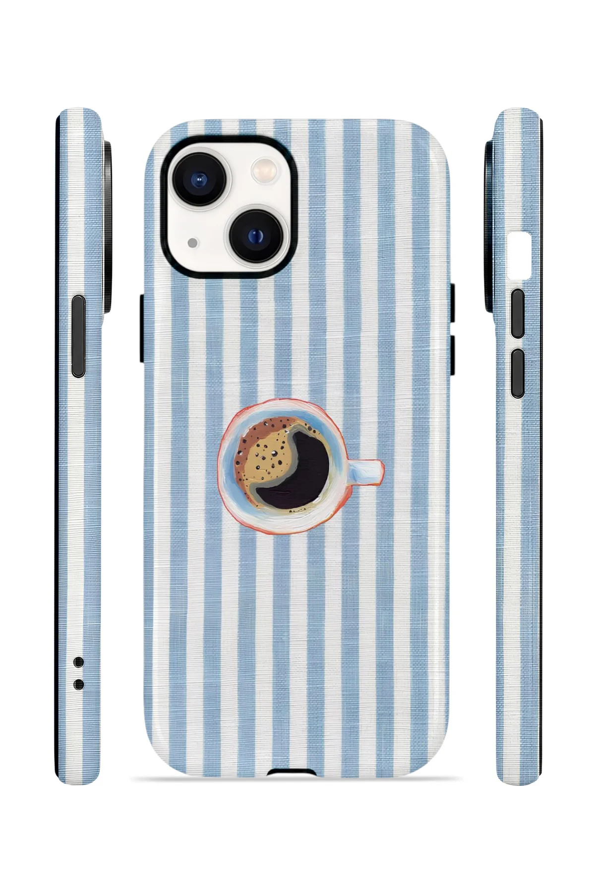 iPhone 14 Vorian Yough Kılıf Morning Coffee Stripe