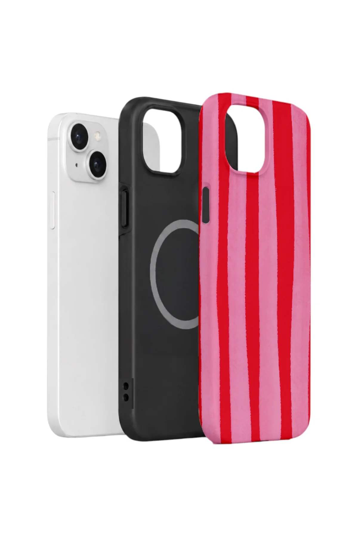 iPhone 14 Vorian Yough Magsafe Kılıf Raspberry Bold Stripe