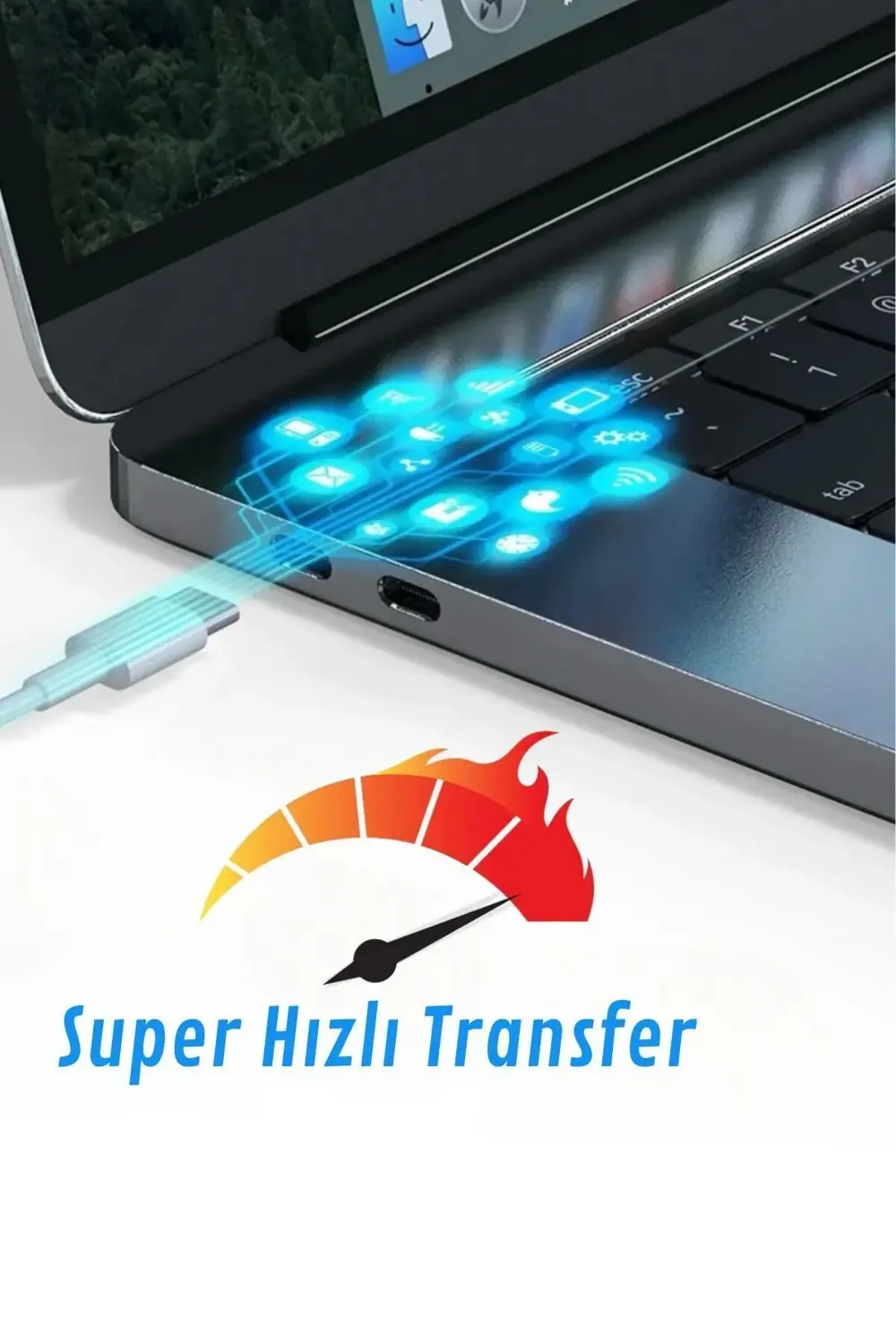 İphone 15 / 15 Plus / 15 Pro / 15 Pro Max Uyumlu Şarj Kablosu Typ