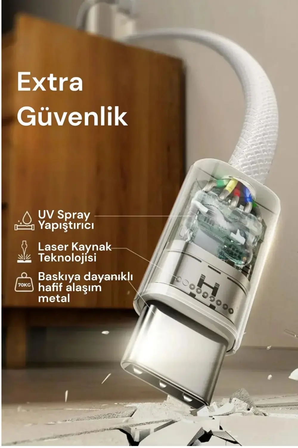 İphone 15 / 15 Plus / 15 Pro / 15 Pro Max Uyumlu Şarj Kablosu Typ