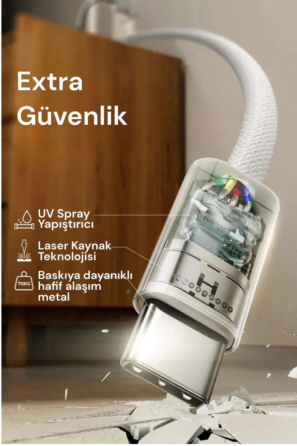 İphone 15 / 15 Plus / 15 Pro / 15 Pro Max Uyumlu Şarj Kablosu Typ