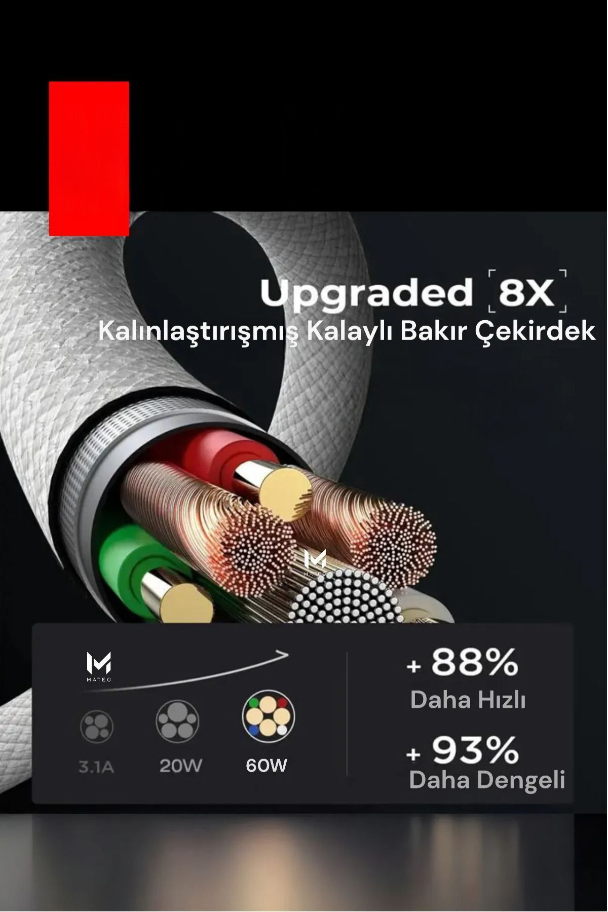 İphone 15 / 15 Plus / 15 Pro / 15 Pro Max Uyumlu Şarj Kablosu Typ