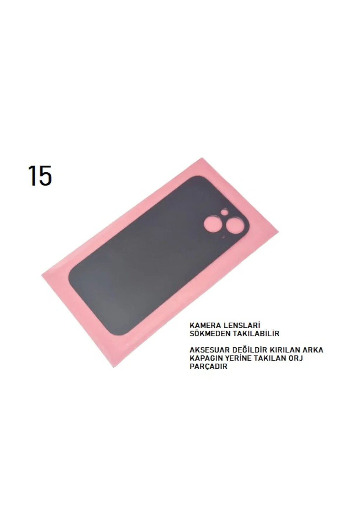 iPhone 15 Arka Pil Batarya Kapağı (CAM) Mavi iPhone 15 Arka Pil Batarya Kapağı (CAM) Mavi