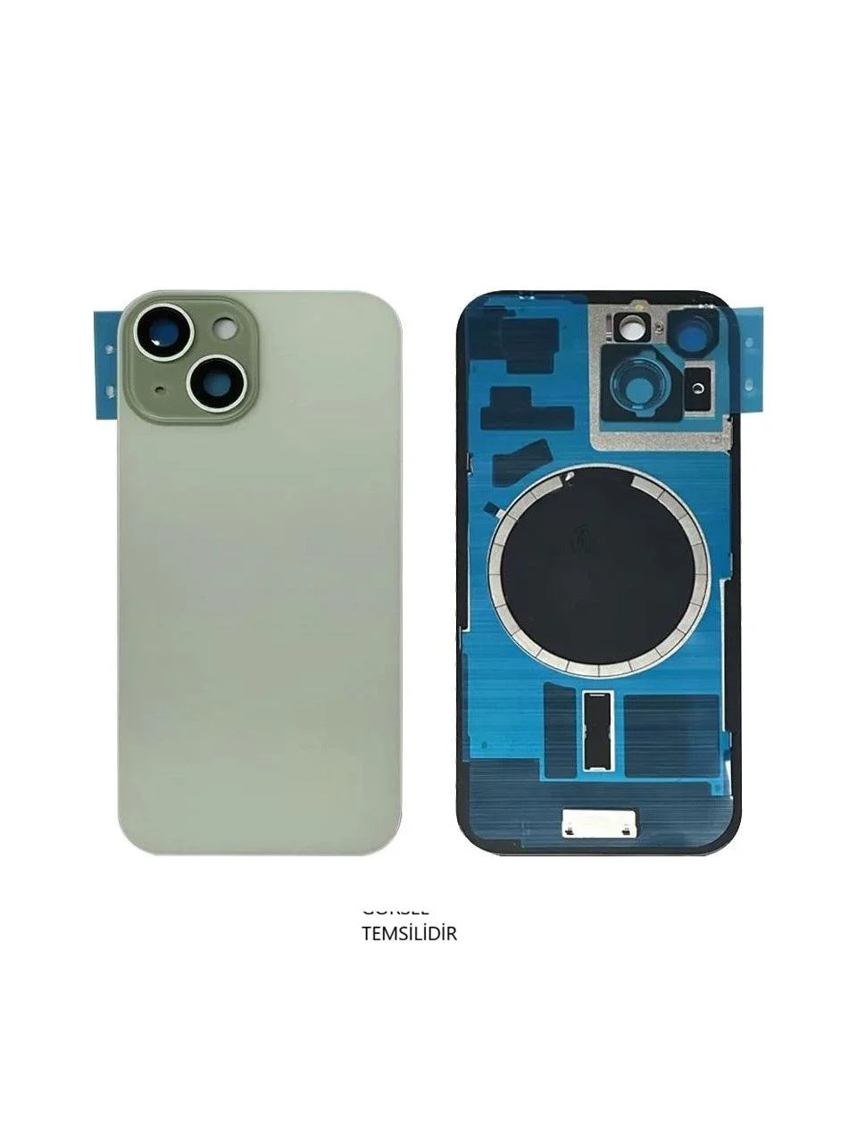 iPhone 15 Arka Pil Kapağı FULL NFC li Lensli- Cam iPhone 15 Arka Pil Kapağı FULL NFC li Lensli- Cam