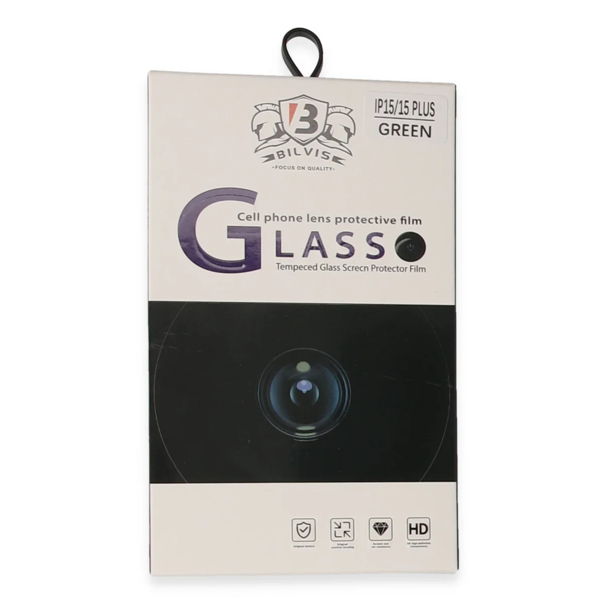 iPhone 15 Bilvis Titan Kamera Lens - Yeşil (Ultra HD & 9H Sertlik)