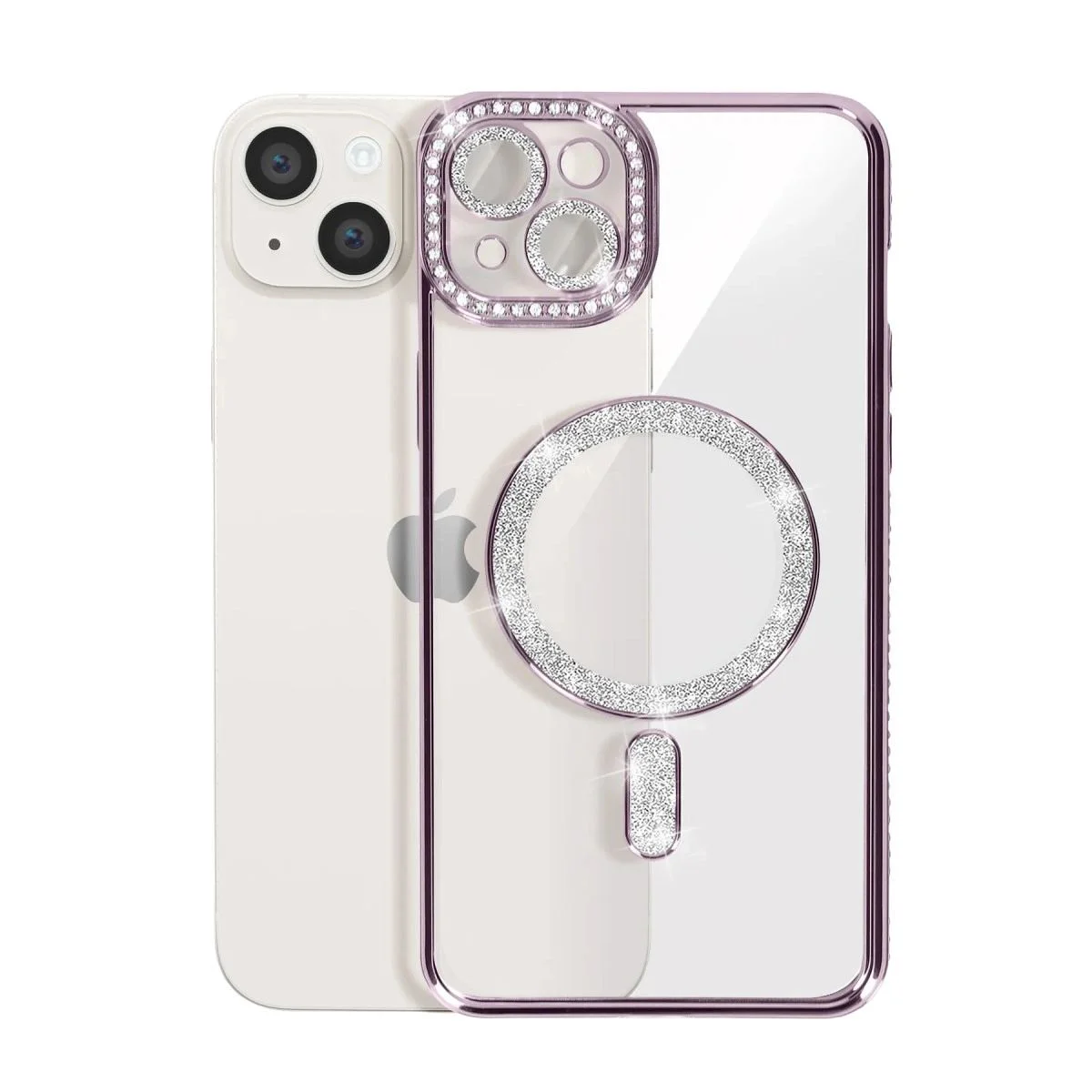 iPhone 15 ile Uyumlu Simli Magneticsafe Kılıf - Derin Mor iPhone 15 ile Uyumlu Simli Magneticsafe Kılıf - Derin Mor