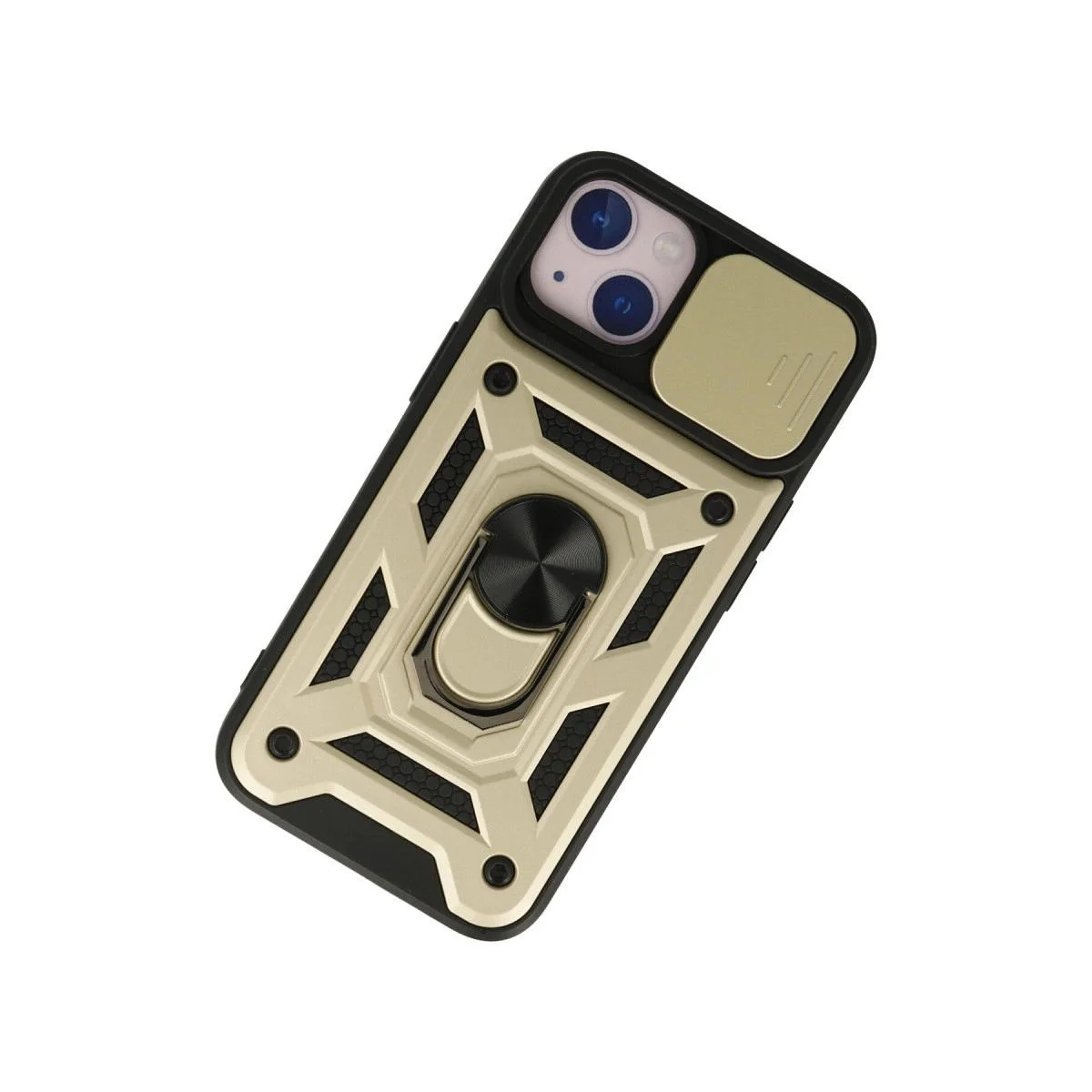 iPhone 15 ile Uyumlu Pars Lens Yüzüklü Silikon Kılıf - Gold iPhone 15 ile Uyumlu Pars Lens Yüzüklü Silikon Kılıf - Gold
