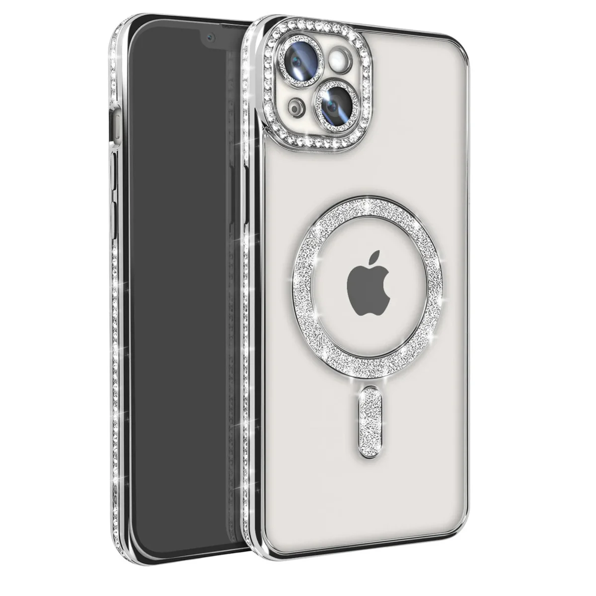 iPhone 15 Joke Simli Magneticsafe Kılıf - Gümüş