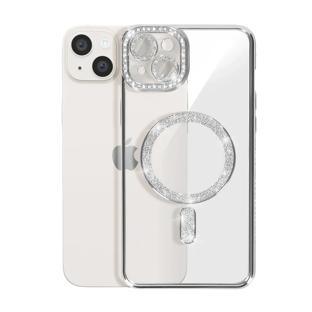 iPhone 15 Joke Simli Magneticsafe Kılıf - Gümüş