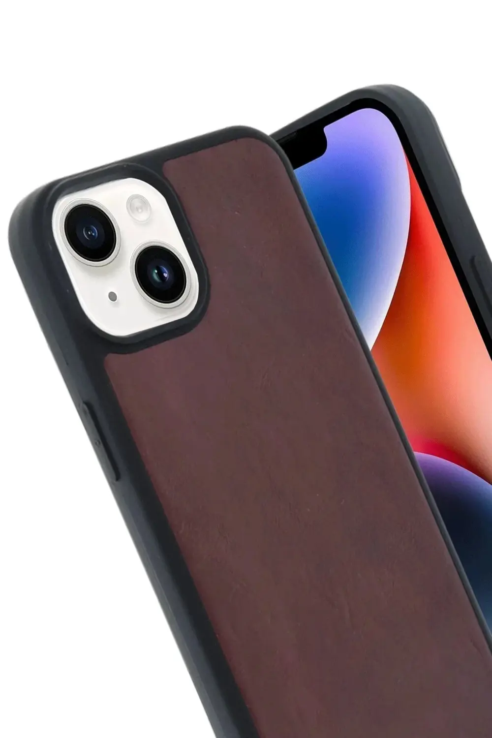 Iphone 15 Kılıf Aras Deri Kapak - Bordo