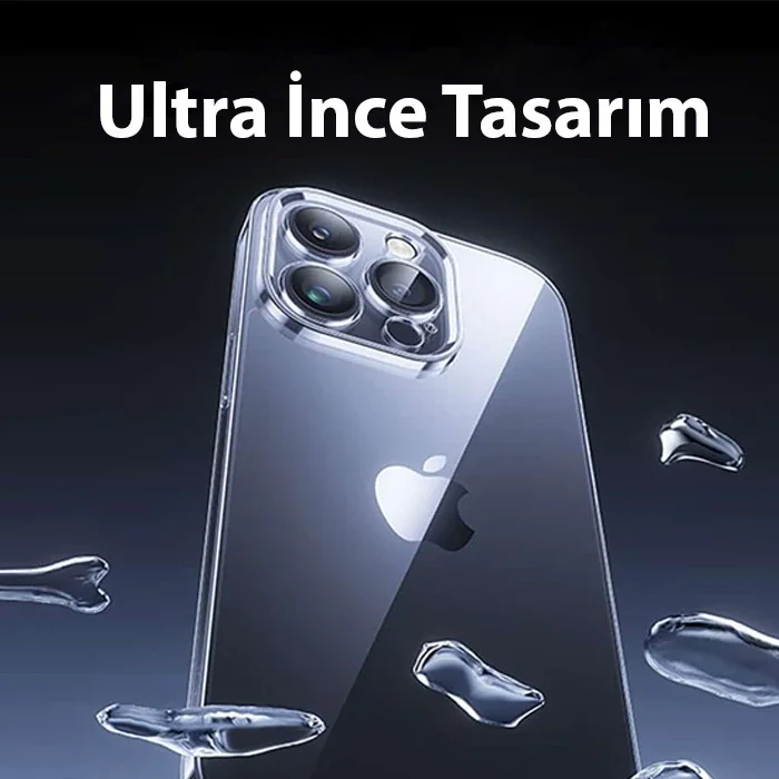 iPhone 15 Kılıf & Kamera Koruyucu Seti – Schott Serisi Şeffaf Silikon