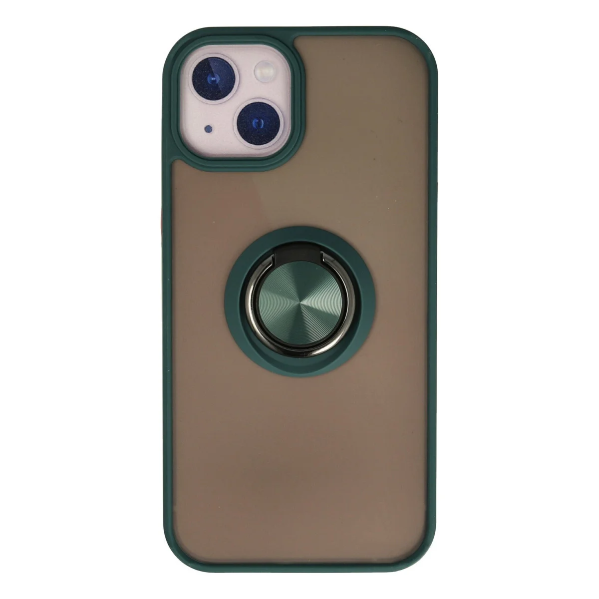 iPhone 15 Montreal Yüzüklü Silikon Kılıf Yeşil - Mat ve Kaymaz Korumalı