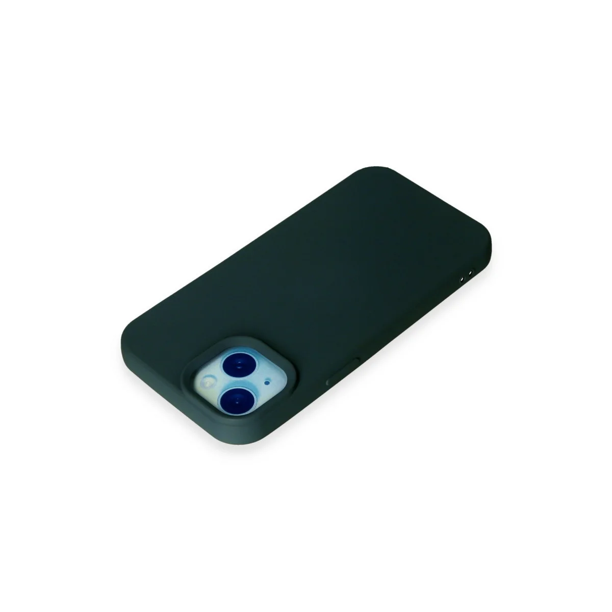 iPhone 15 Nano İçi Kadife Silikon Kılıf - Koyu Yeşil (Yerli Üretim)