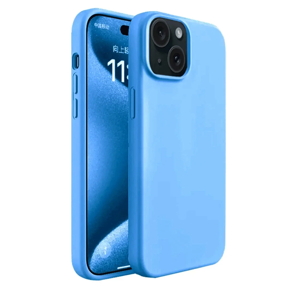 iPhone 15 Plus First Serisi Silikon Kılıf - Mavi