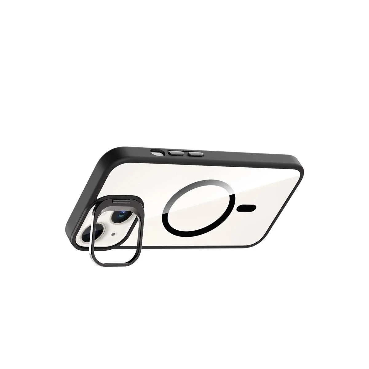 iPhone 15 Plus ile Uyumlu Remim Lensli MagSafe Standlı Kapak - Siyah iPhone 15 Plus ile Uyumlu Remim Lensli MagSafe Standlı Kapak - Siyah