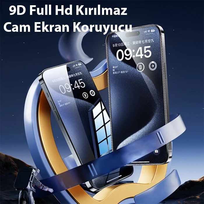 iPhone 15 Plus Kırılmaz Cam Ekran Koruyucu 9H Full HD Temperli Cam