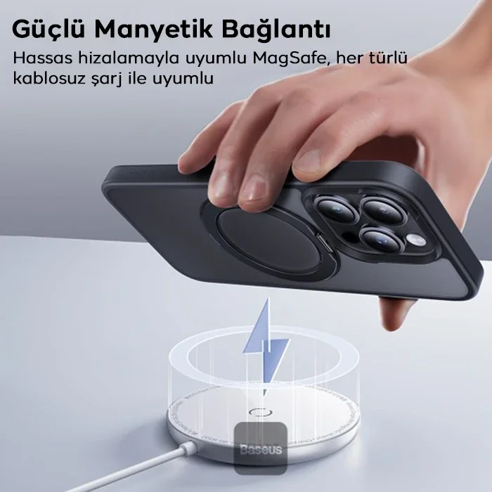 iPhone 15 Plus Magsafe Manyetik Kılıf ve Cam Set - Darbeye Dayanıklı