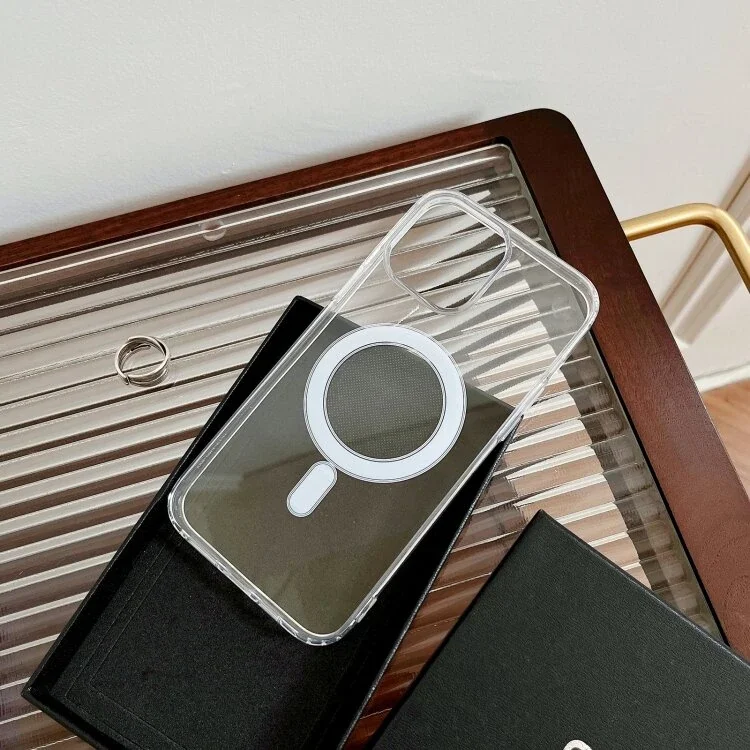 iPhone 15 Plus Magsafe Kılıf - Manyetik Şeffaf Silikon Sarma