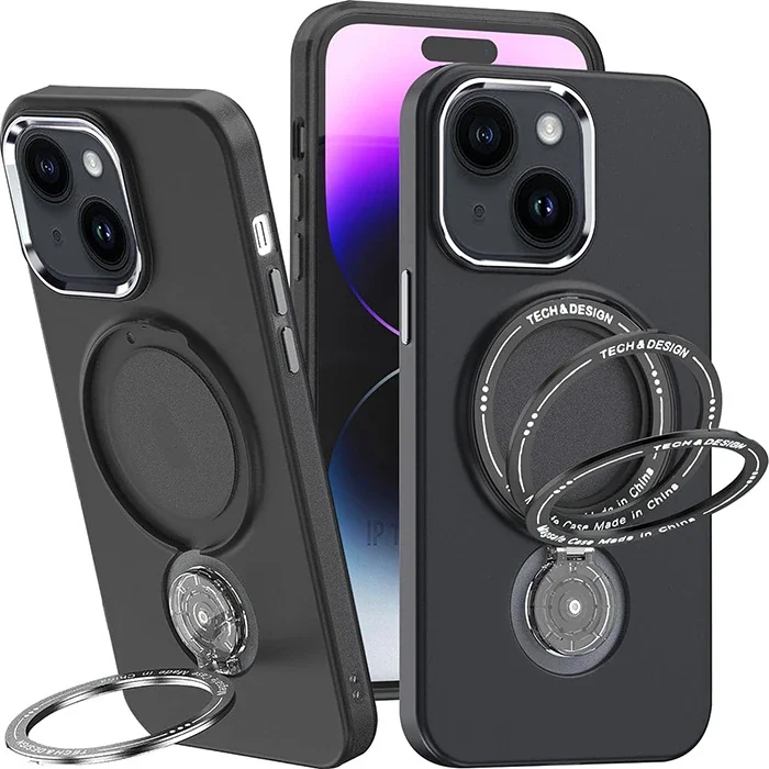 iPhone 15 Plus MagSafe Silikon Kılıf – Manyetik Şarj & Standlı Koruma