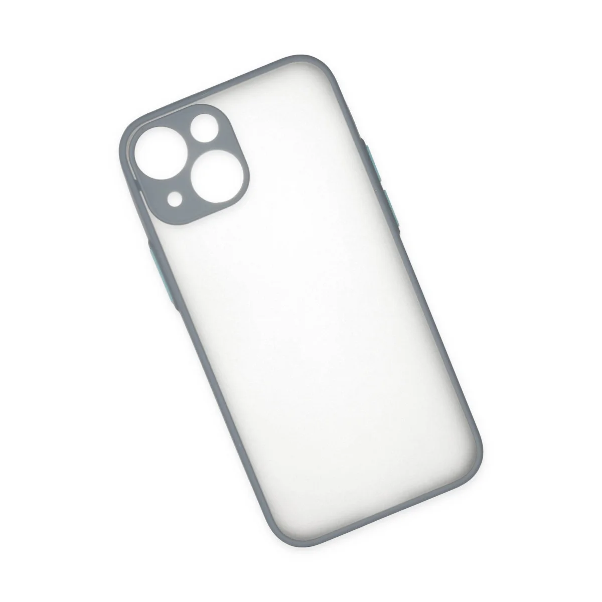 iPhone 15 Plus Montreal Silikon Kılıf - Gri Kamera Korumalı, Darbe Emici & Mat Kapak