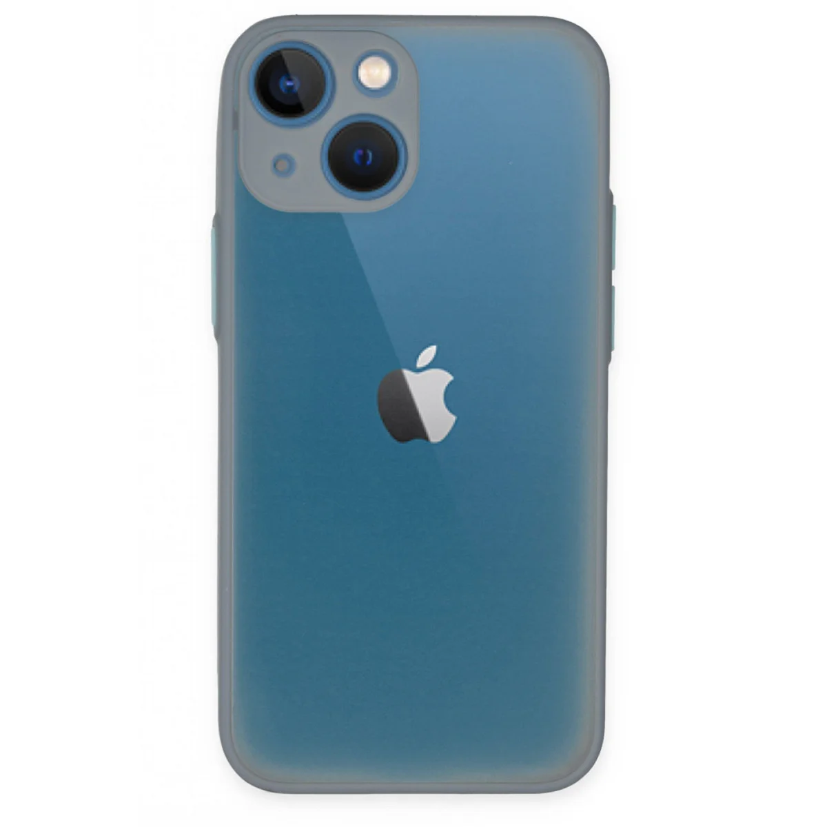 iPhone 15 Plus Montreal Silikon Kılıf - Gri Kamera Korumalı, Darbe Emici & Mat Kapak
