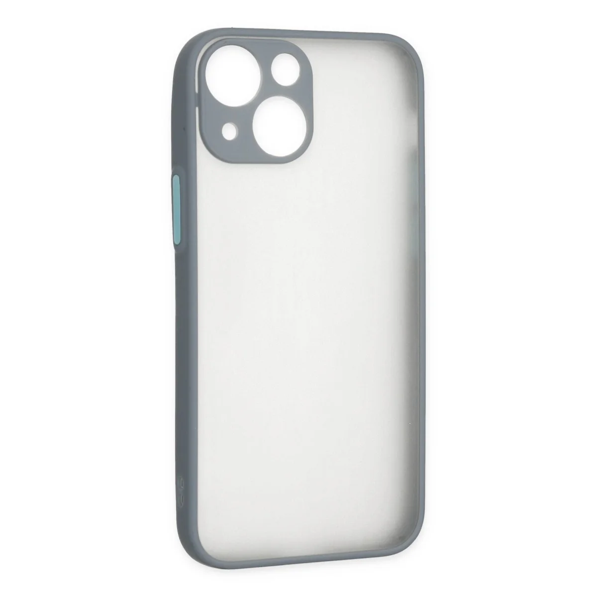 iPhone 15 Plus Montreal Silikon Kılıf - Gri Kamera Korumalı, Darbe Emici & Mat Kapak