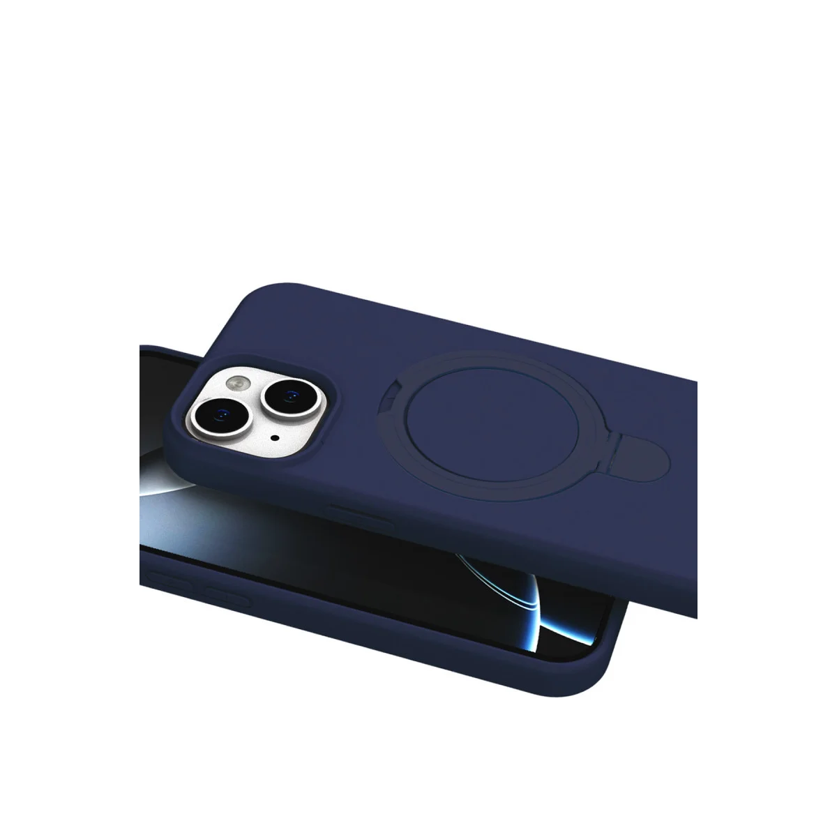 iPhone 15 Plus Regal Magsafe Standlı Kapak - Lacivert