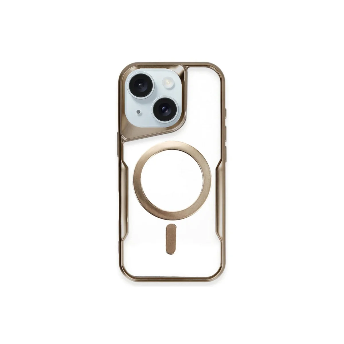 iPhone 15 Plus Silikon Kılıf - MagSafe Uyumlu Kahverengi Boyi Serisi