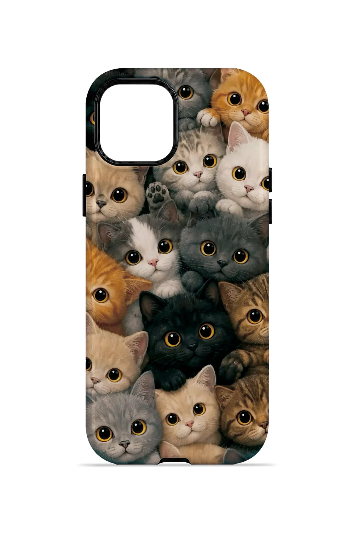 iPhone 15 Plus Vorian Çift Katmanlı Kedi Kalabalığı Kılıf - Görsel 4