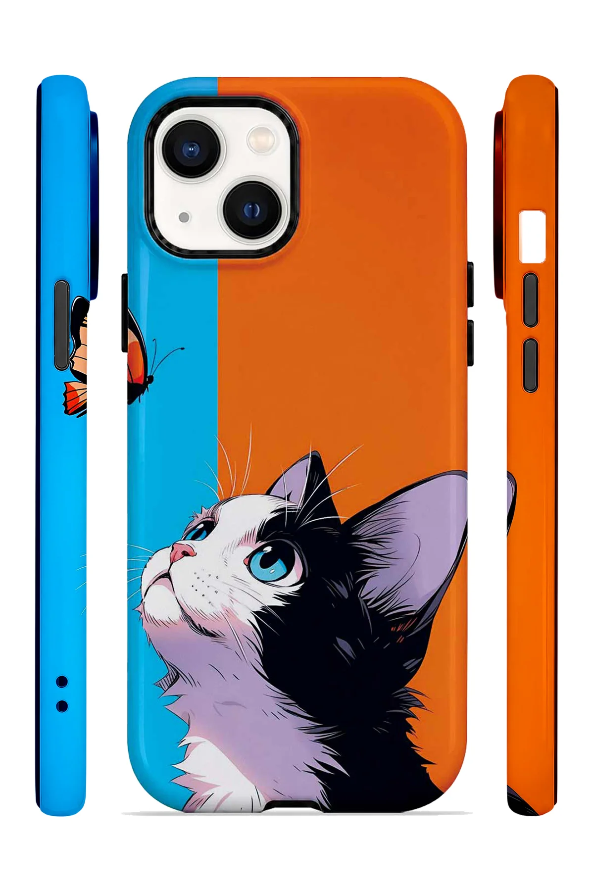 iPhone 15 Plus Vorian Çift Katmanlı Kelebekli Kılıf - Görsel 3