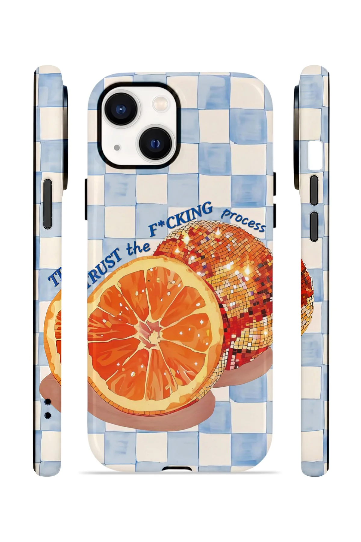 iPhone 15 Plus Vorian Çift Katmanlı MagSafe Kılıf Orange Press Collage