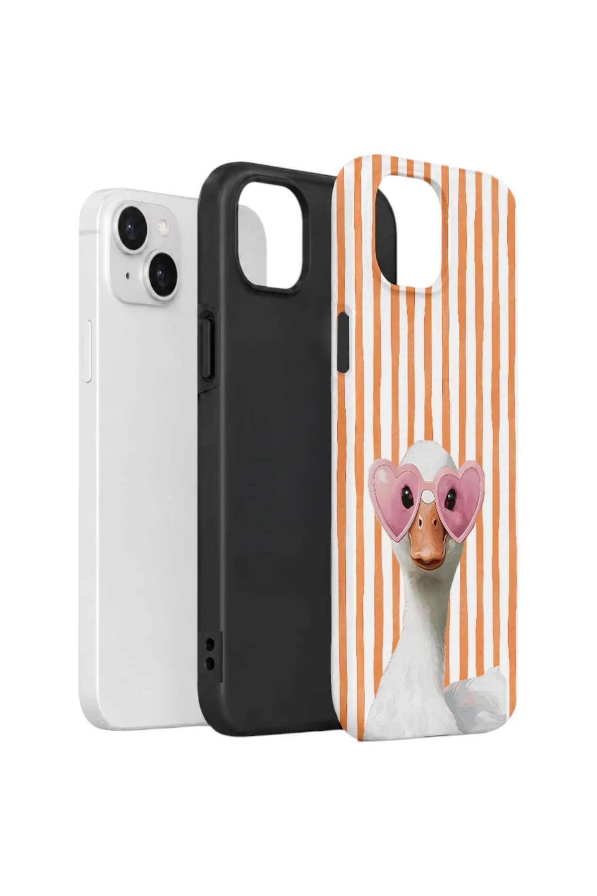 iPhone 15 Plus Vorian Yough Kılıf Heart Glasses Goose