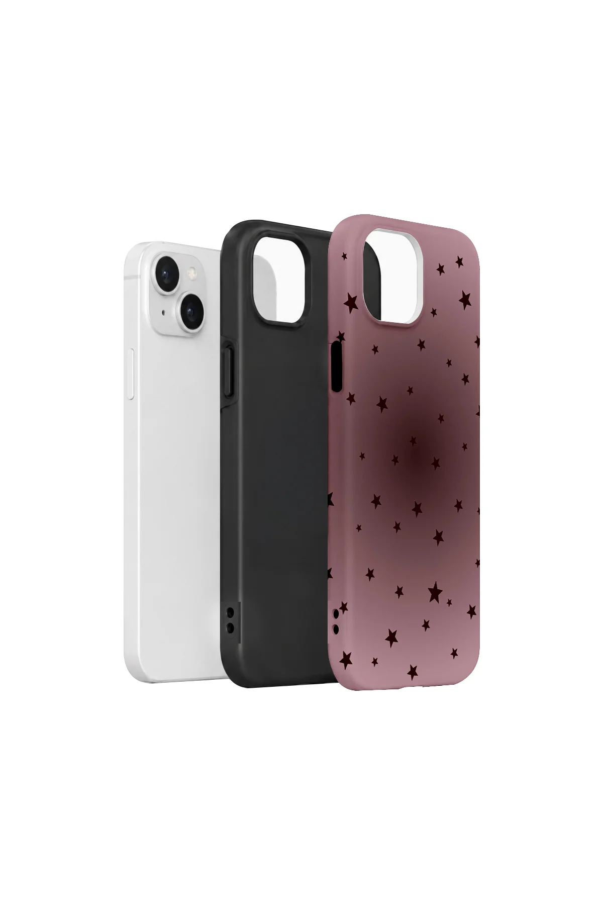 iPhone 15 Plus Vorian Çift Katmanlı Rose Star Dust Kılıf - Görsel 2