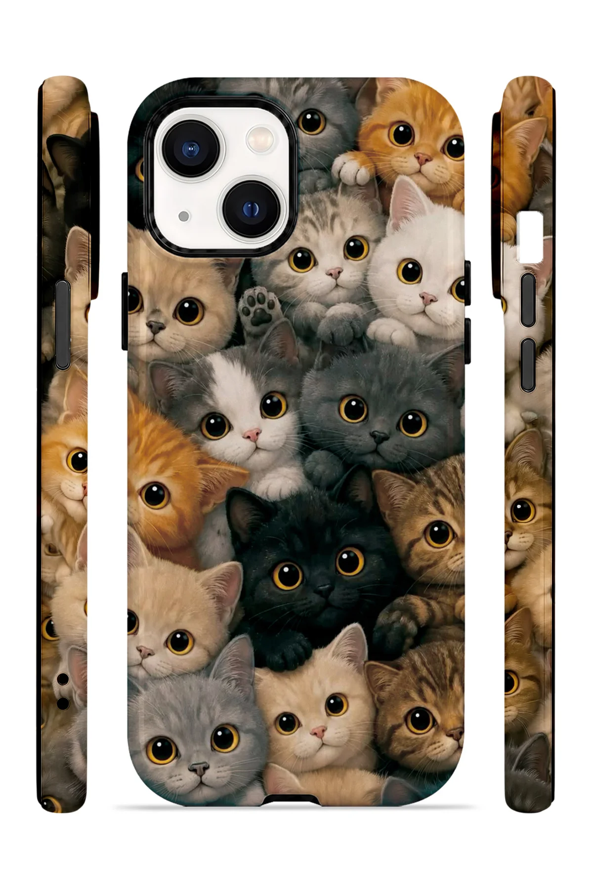 iPhone 15 Plus Vorian Çift Katmanlı Kedi Kalabalığı Kılıf - Görsel 3