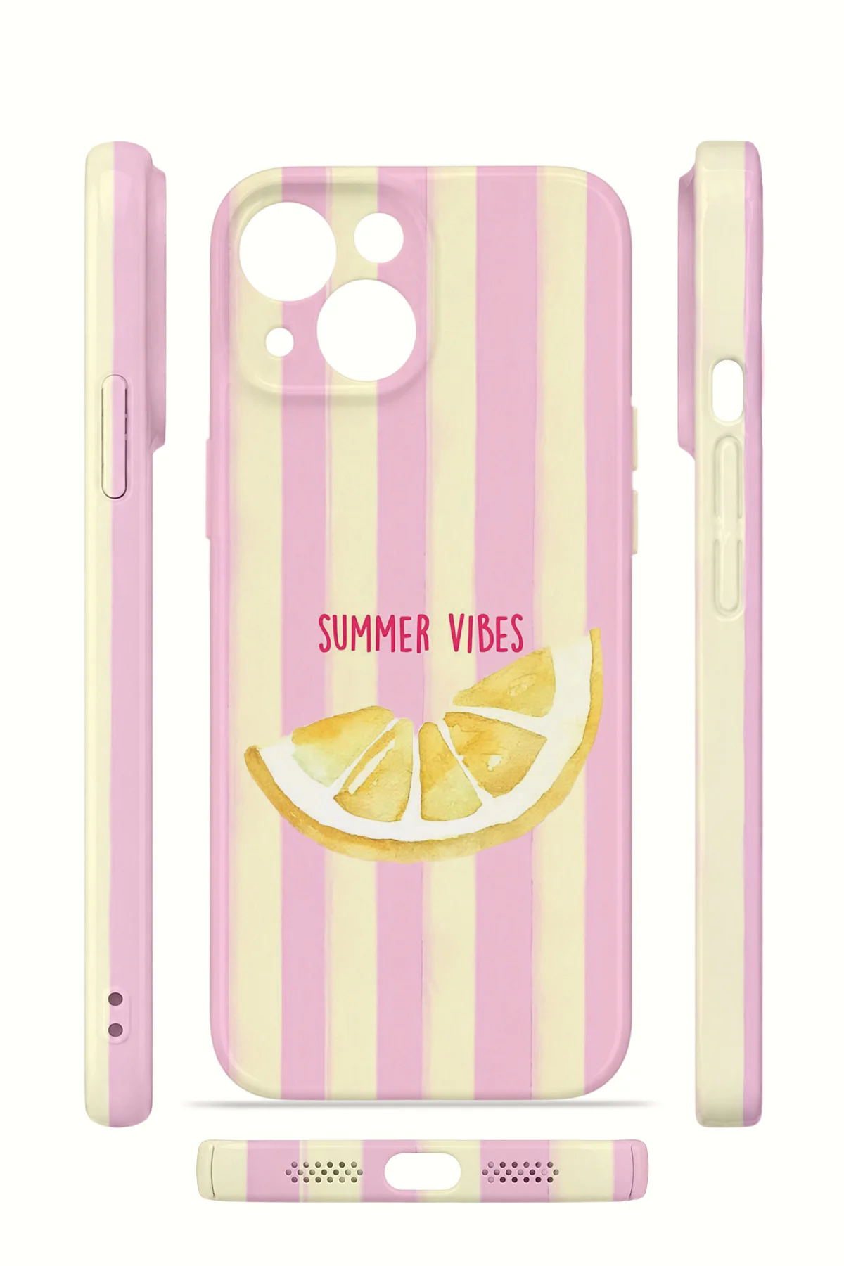 iPhone 15 Plus Vorian İnce Kamera Korumalı Mika Kılıf Summer Vibes Lemon