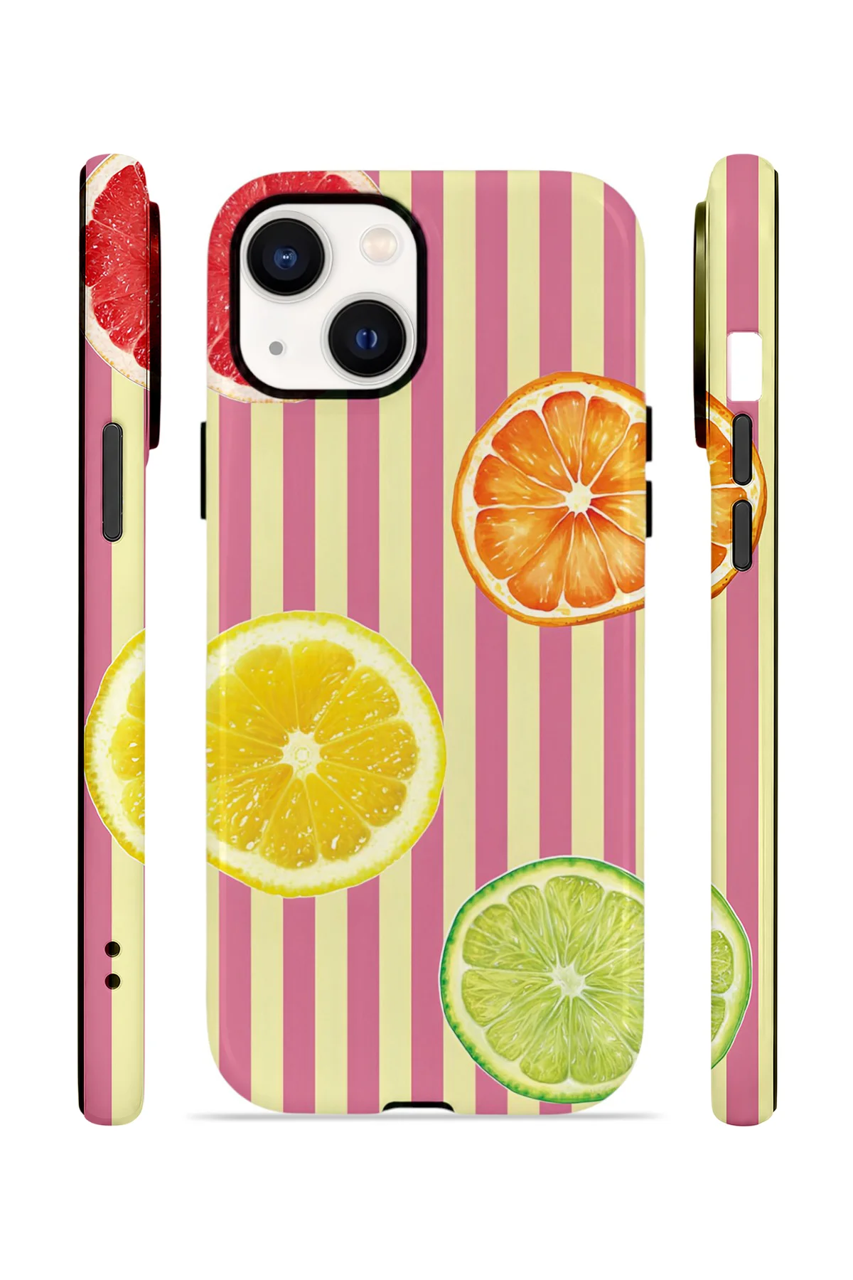 iPhone 15 Plus Vorian Çift Katmanlı Kılıf Citrus Fiesta Stripe